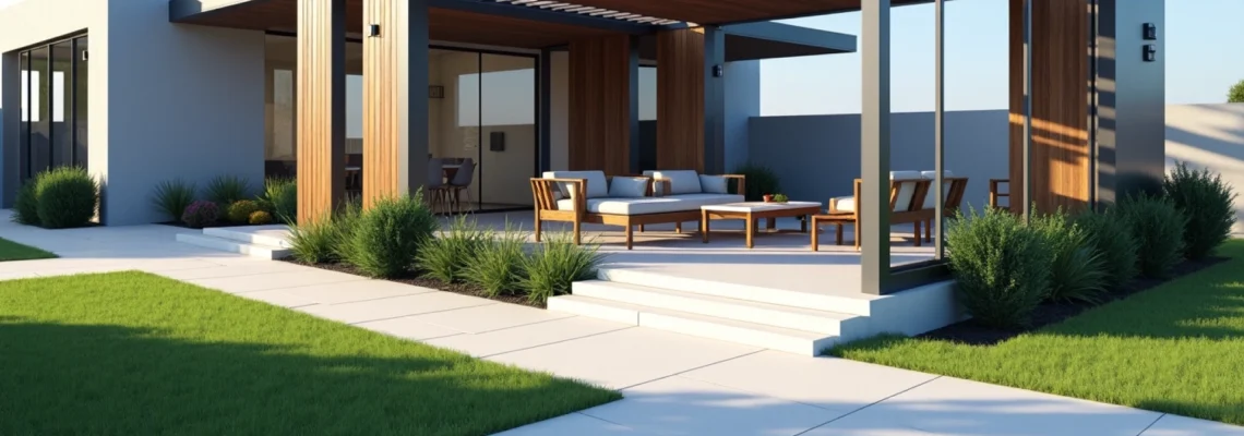 Incorporar una pérgola en un diseño paisajístico moderno